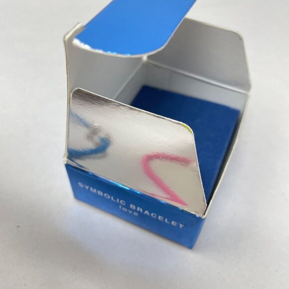 Avon Symbolic Bracelets Set of 2 Pink Love Believe Blue Stretch Silver-Tone - Picture 8 of 11